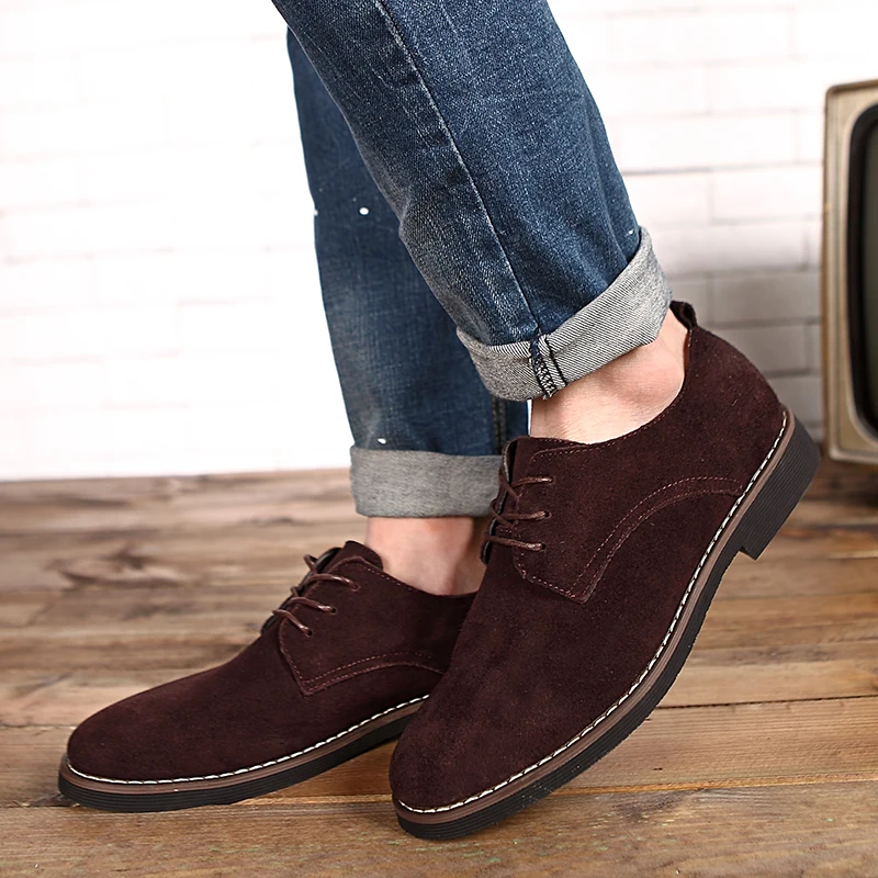 VESONAL Brand 2019 Vintage Suede Leather Men Shoes Oxford Casual Classic Sneakers For Male Comfortable Footwear Big Size 38-46 | Обувь