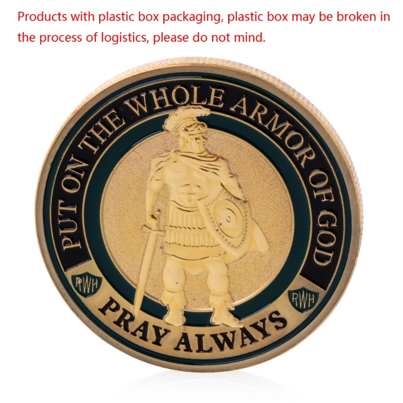 Памятная монета Посеребренная наденьте всю броню Божию памятная маркер без