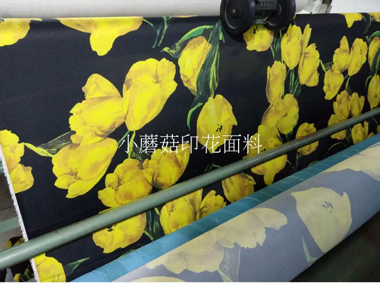 Модная ткань под заказ с принтом грибов розовая золотистая тюльпановая