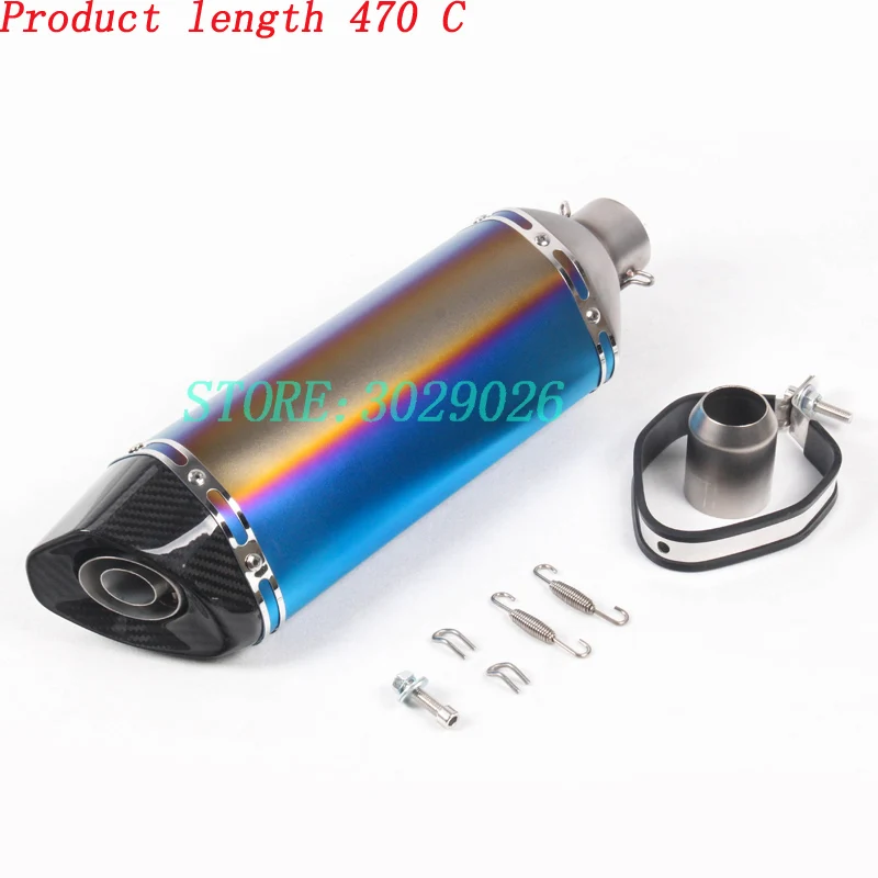 57CM 47CM Universal Carbon Fibe Motorcycle Exhaust Pipe Muffler System Racing Escape Moto ATV Scooter KTM For nmax155 er6n FZ6 | Автомобили