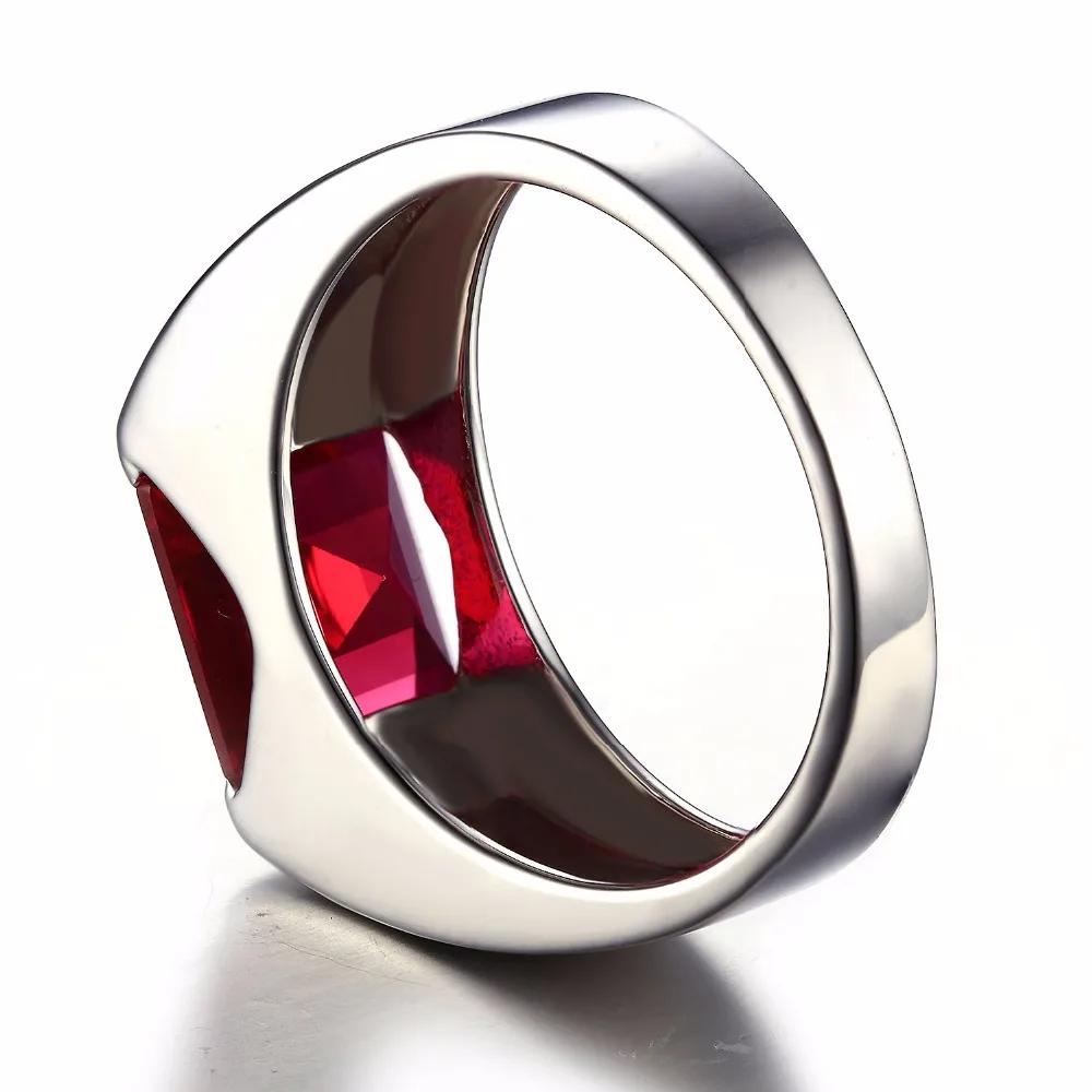 Jewelrypalace мужская Площадь 3.3ct Создано Красный Рубин 925 Щепка Обручальное Кольцо для