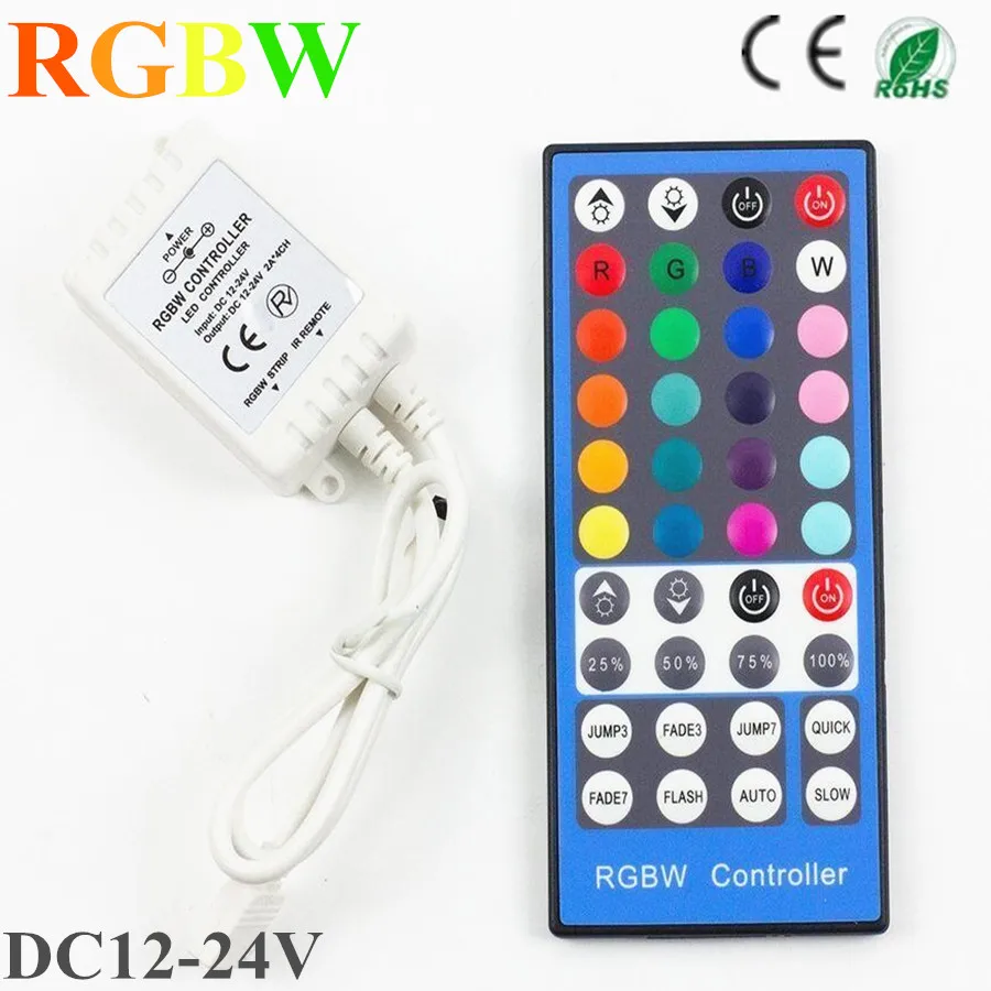 Conntroller 40Key RGBW/RGBWW SMD 5050 Светодиодная лента светильник DC 12V 24V 6A ИК инфракрасный пульт