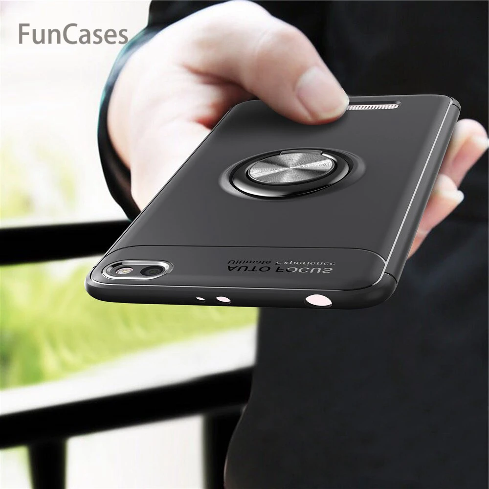 Для Xiaomi Redmi 4A чехол цветной металлический кольцевой магнитный держатель Мягкий