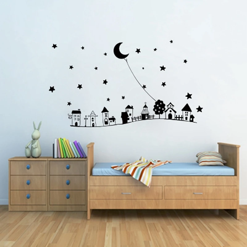 Европейский стиль Большой размер Бесплатная доставка Goodnight Moon & Star виниловые