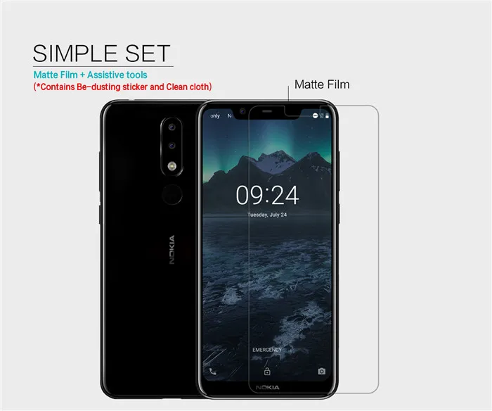 Nokia 5,1 Plus Защитная пленка NILLKIN Супер прозрачная защитная пленка для ЖК-экрана и матовая Защита экрана для Nokia X5 - Цвет: 2pcs matte film