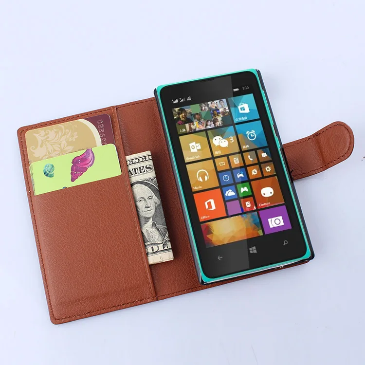 9 color Litchi pattern PU Leather Case For Microsoft Nokia Lumia 435 Flip Protective Phone Shell Back Cover |