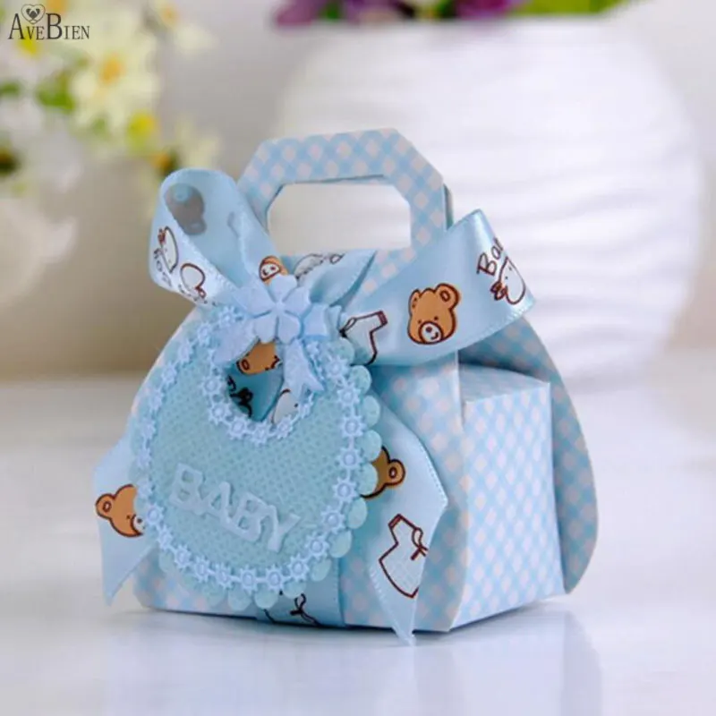 sky blue AVEBIEN 24 шт. милый детский фартук коробка для конфет подарок коробка конфет на день рождения Тематические вечерние украшения детская подарочная коробка - Цвет: sky blue