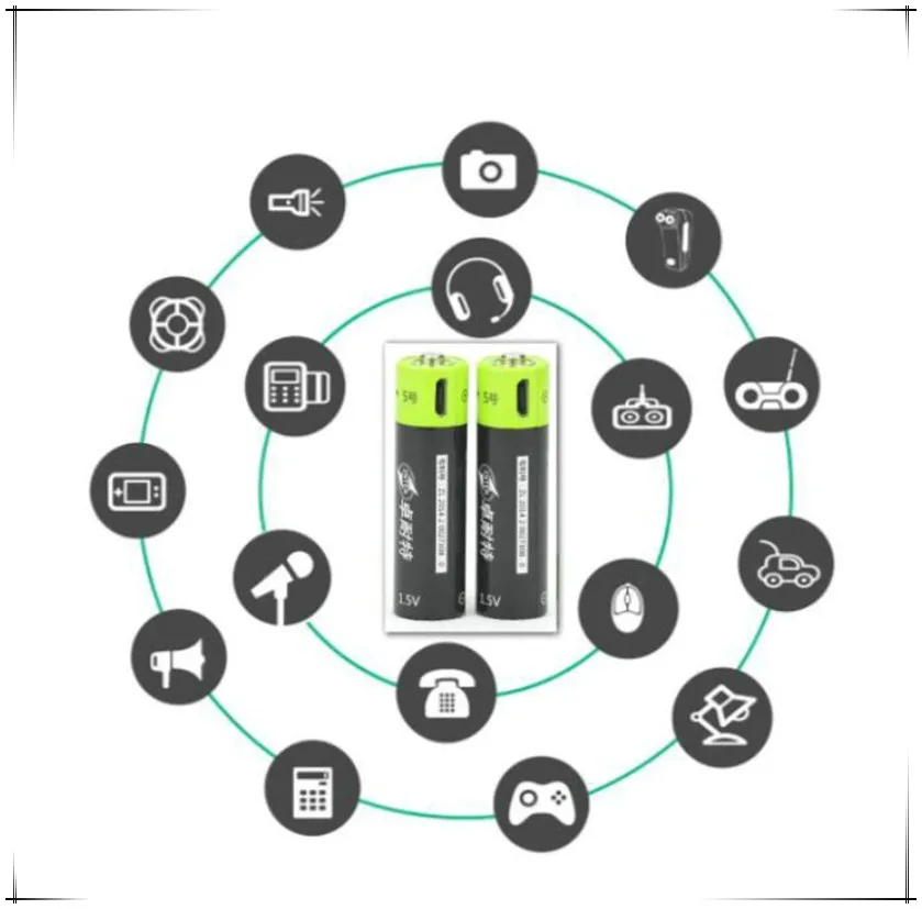 6 шт./лот ZNTER батарея 1 5 V AA 1250AWH USB перезаряжаемая литиевая + 1USB кабель флэш-игрушка