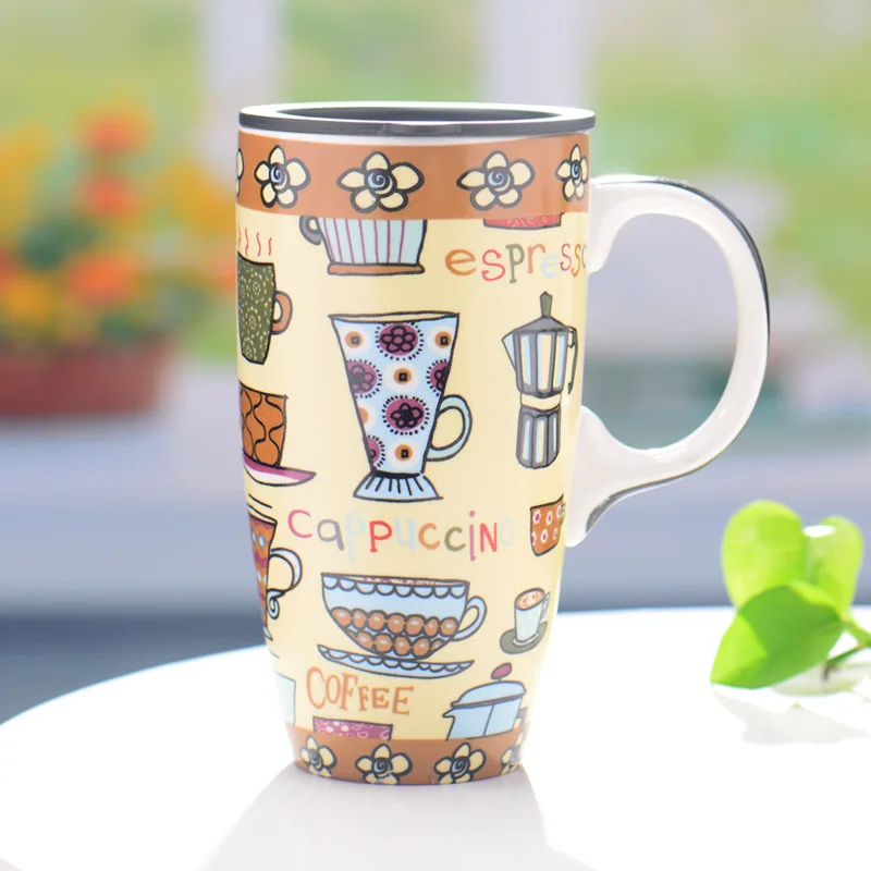 1 шт. керамическая кружка для кофе с большой ручкой | Дом и сад