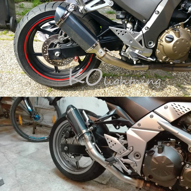 Для Kawasaki Z750 мотоцикл выхлопной глушитель выхлопной трубы Труба среднего звена слипоны выхлопной Системы для Kawasaki Z750 2007-2013 лет