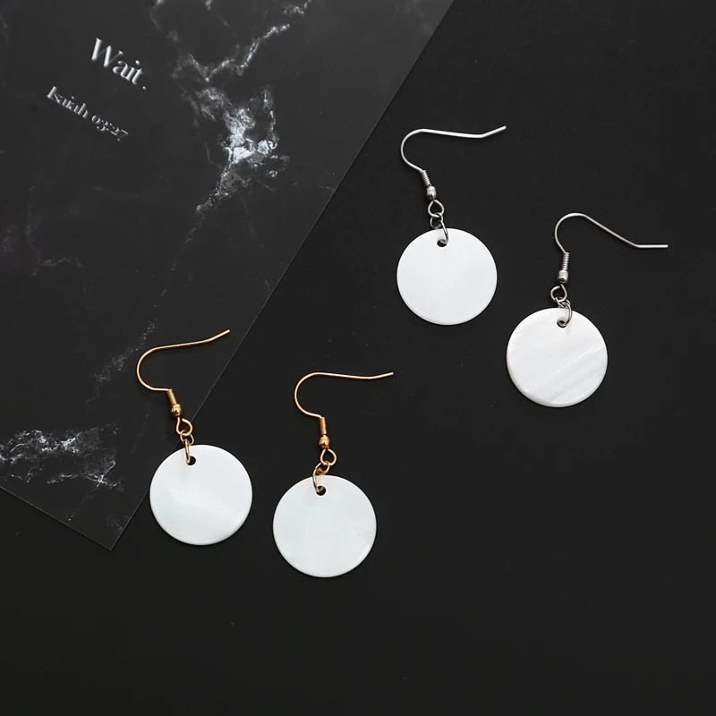 Серьги подвески из нержавеющей стали золотого и серебряного цвета с