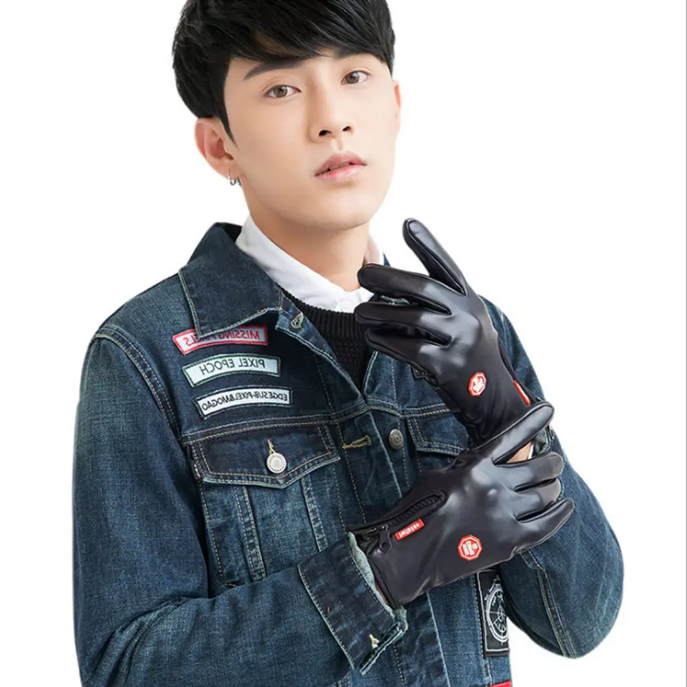Ретро Сенсорный экран перчатки мотоцикл кожа зима лето Водонепроницаемый мото
