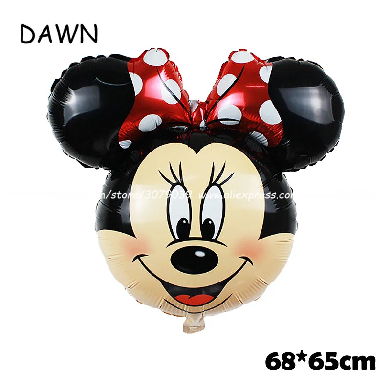 Minnie head red 112 см гигантский Микки Минни Маус мультяшный воздушный шар из фольги на день рождения воздушный шар детские украшения на день рождения классические игрушки подарок - Цвет: Minnie head red