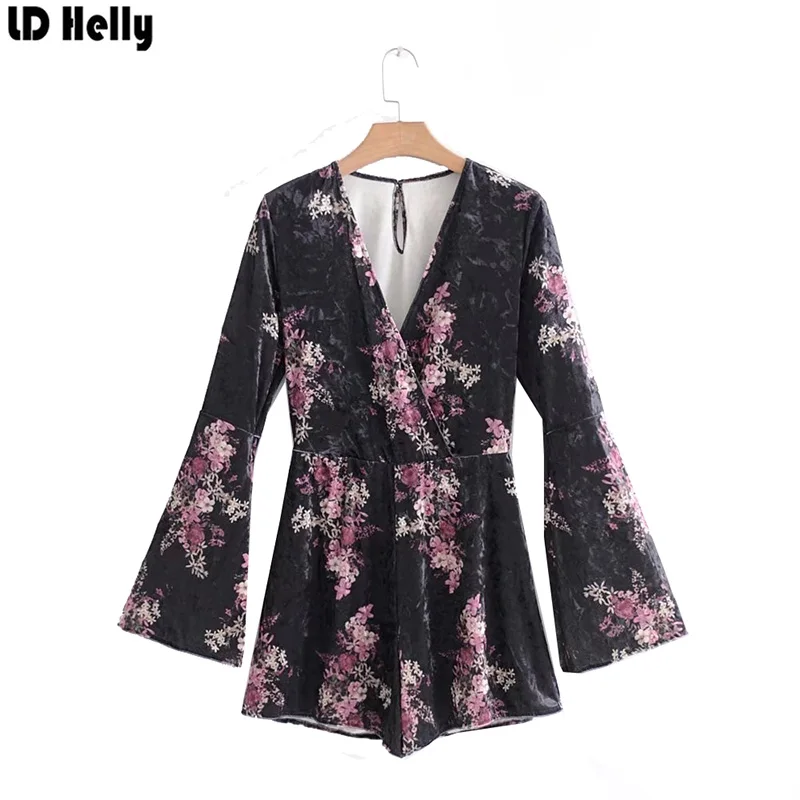 LD Helly бархатные шорты костюмы женские комбинезоны осень весна девушки