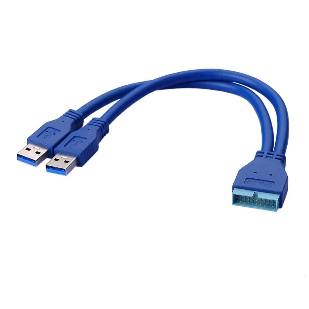 Двойной 2 порта USB 3 0 A разъем типа папа к материнской плате 20 контактный кабель