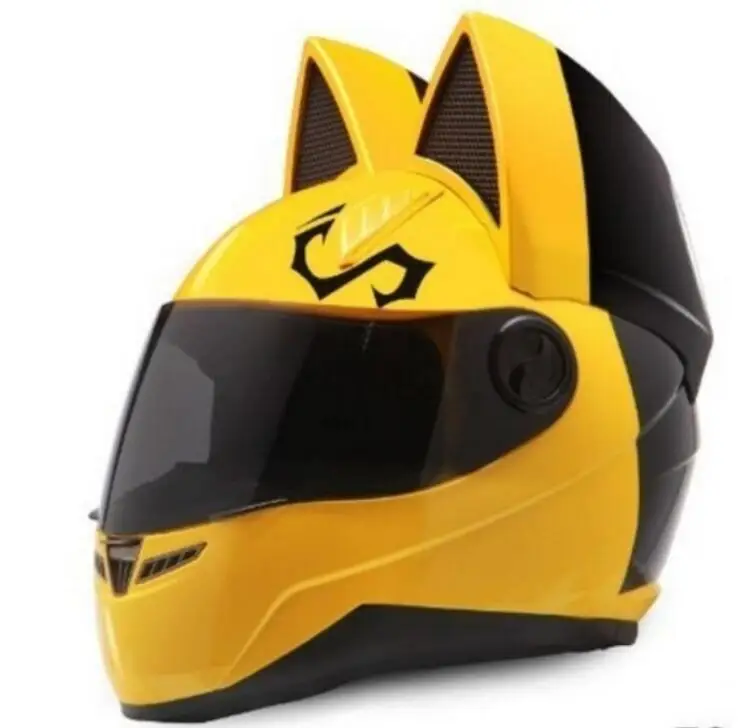 2018 мотоциклетный шлем кошачьи уши Индивидуальный полный для волос 4 цвета