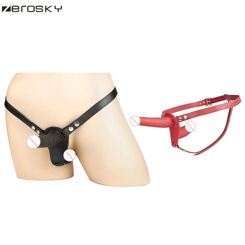 Двухсторонний фаллоимитатор секс игрушка для взрослых женский с ремешком на