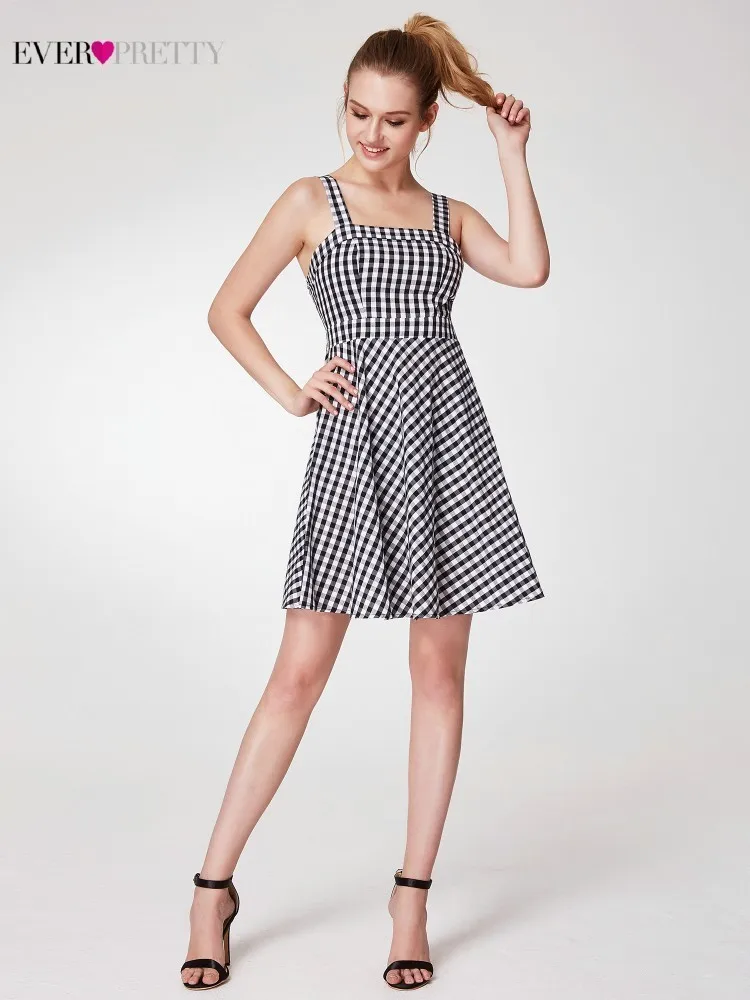 Новые платья для выпускного вечера, короткие платья Ever Pretty AS05990WB, трапециевидные платья-спагетти на бретельках с присборенной спиной, летние платья для праздника и вечеринки