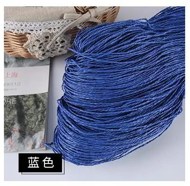 blue 500 г/лот, летняя шляпа, пряжа для вязания, соломенная пряжа из рафии, пряжа для вязания крючком, пряжа для шляп ручной работы, корзины ручной работы - Цвет: blue