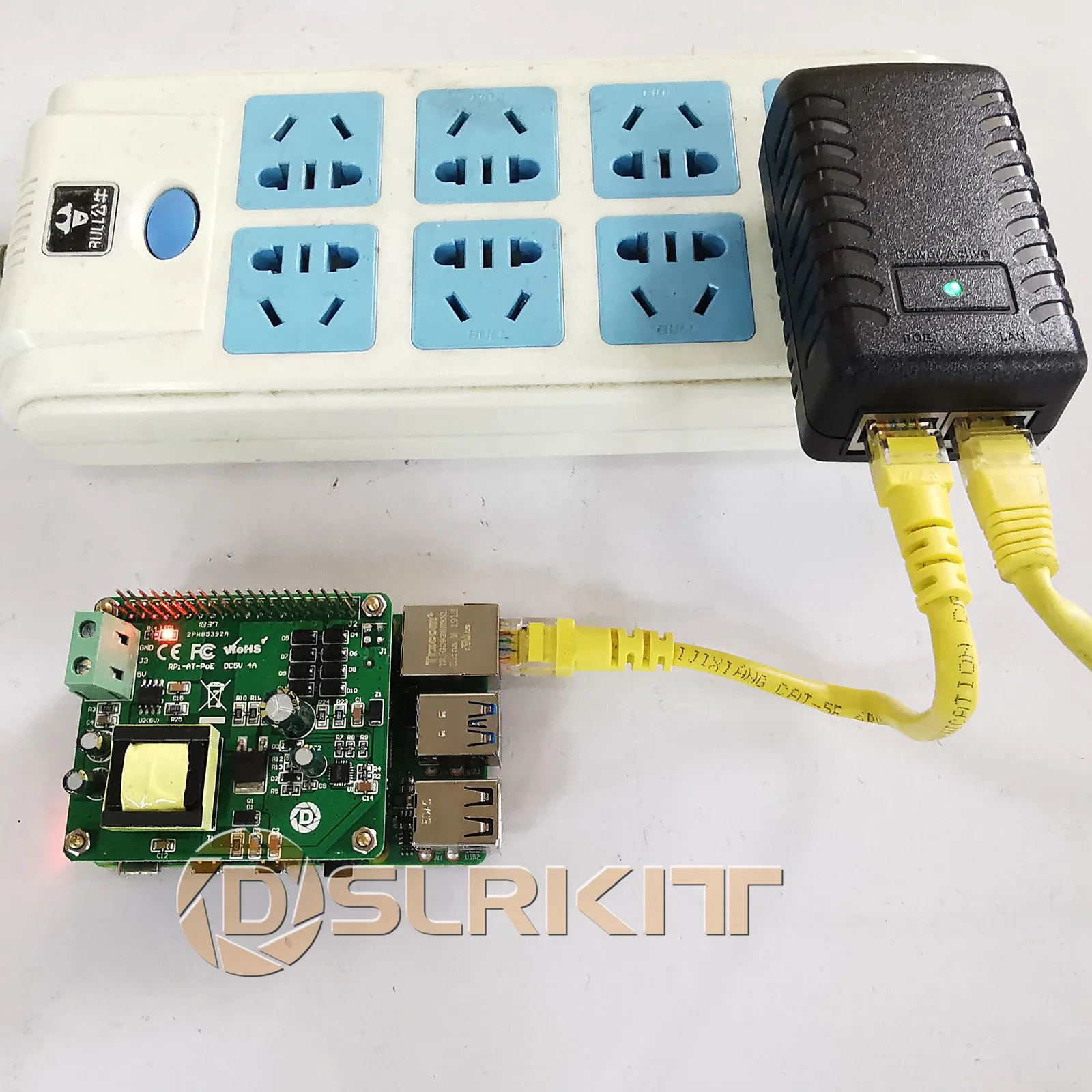 Комплект DSLRKIT Gigabit Raspberry Pi 4 4B 3B + Plus PoE Kit (20W HAT инжектор) Power Over Ethernet IEEE802.3at DC 5V 4A