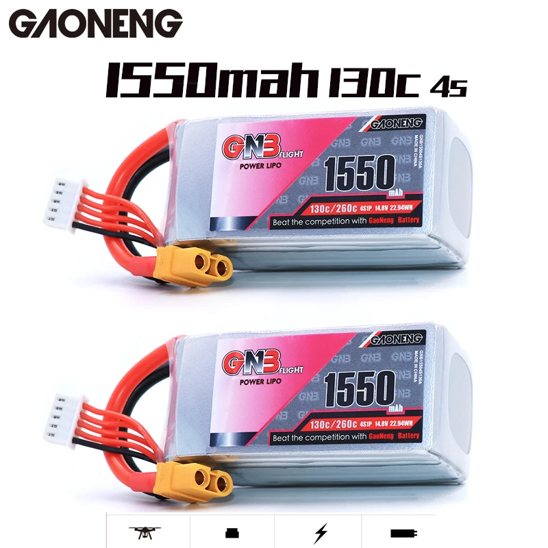 Gaoneng GNB 1550MAH 14 8 V 130C / 260C 4S Lipo аккумулятор Перезаряжаемый Разъем XT60 для