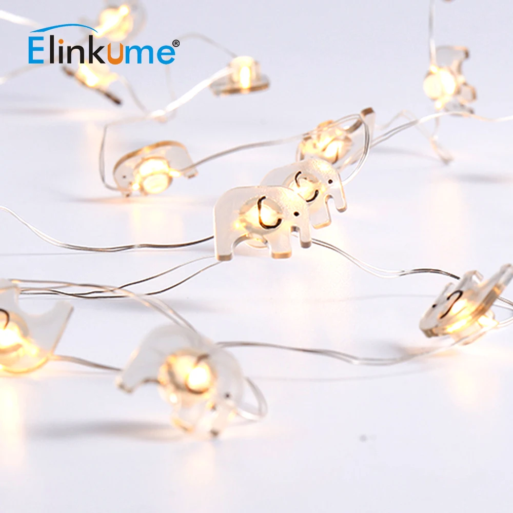 Elinkume 2 3 м 20 светодиодный s светильник со слоном медный Сказочный для улицы