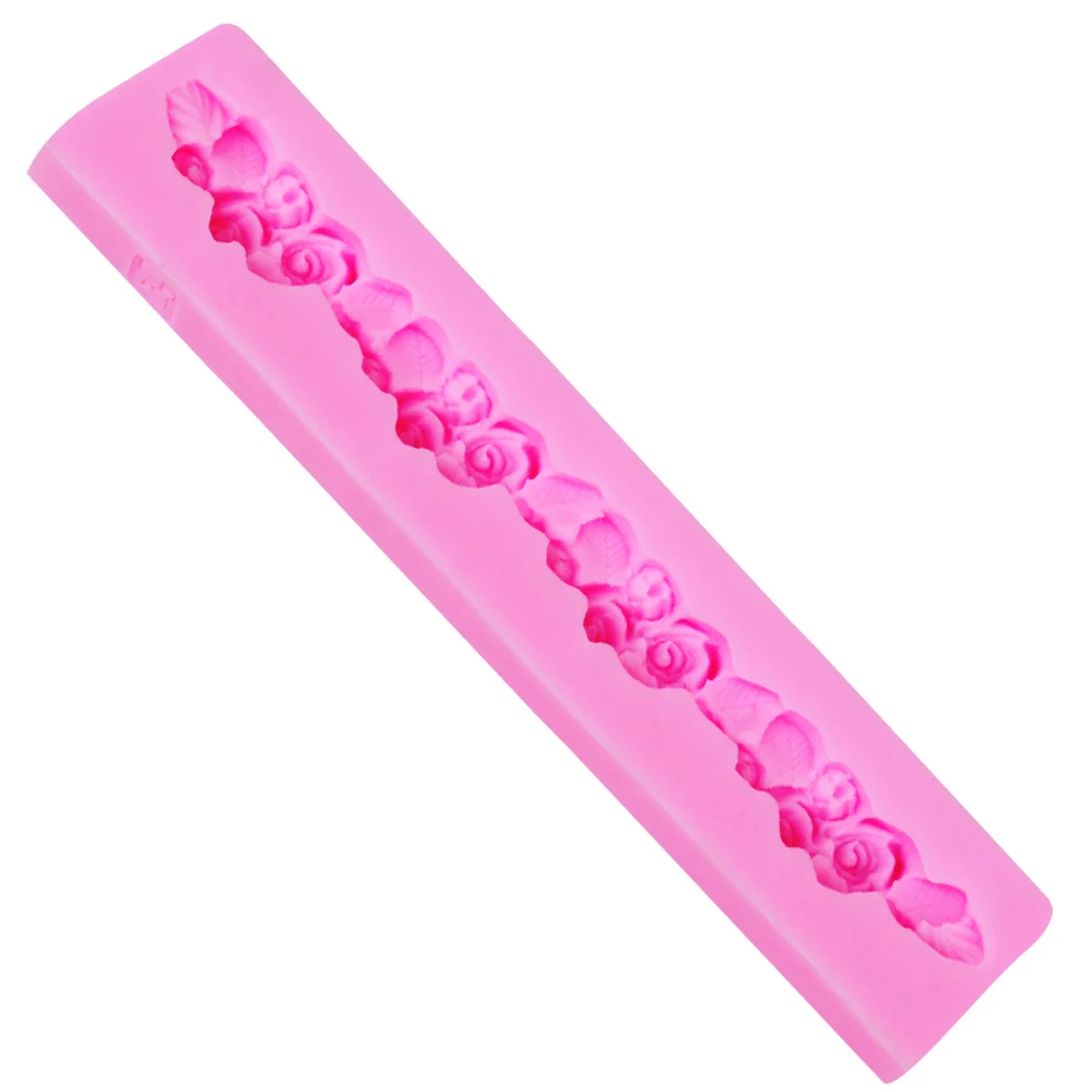 10PCS/SET Rose Flower Cake Border Silicone Mold Wedding Fondant Decorating Tools Gumpaste Chocolate Candy Clay Moulds m709 | Дом и сад