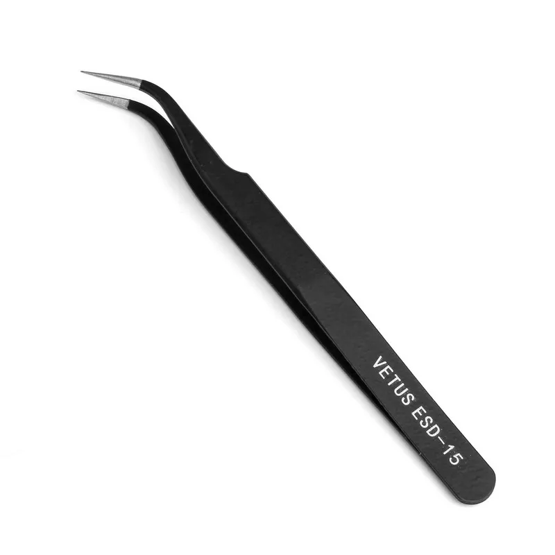 Безликий 2 шт локоть и прямой черный пинцет для ногтей зажим блестки кусачки