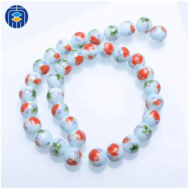 PB-R-050 10 мм круглые бусины 20 шт китайские Классические фарфоровые бусины ручной работы Керамические амулеты разделители DIY бусины для изготовления ювелирных изделий - Цвет: PB-R-050