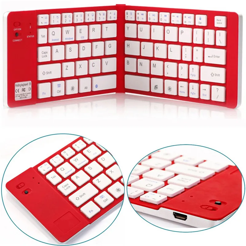 Basix 2 4G Беспроводная Bluetooth Keyboad мини беспроводная клавиатура складная для Windows Android