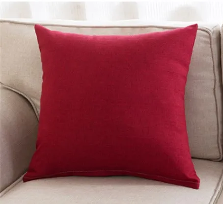 Red 45x45 см/17,72x17,7" чистый цвет наволочка хлопок, лен, декоративный плед наволочка для дивана обнимает наволочка для дома Декор - Цвет: Red