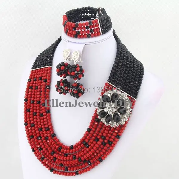 Серебряный оттенок красный африканский нигерийский Свадебный бисер Кристалл