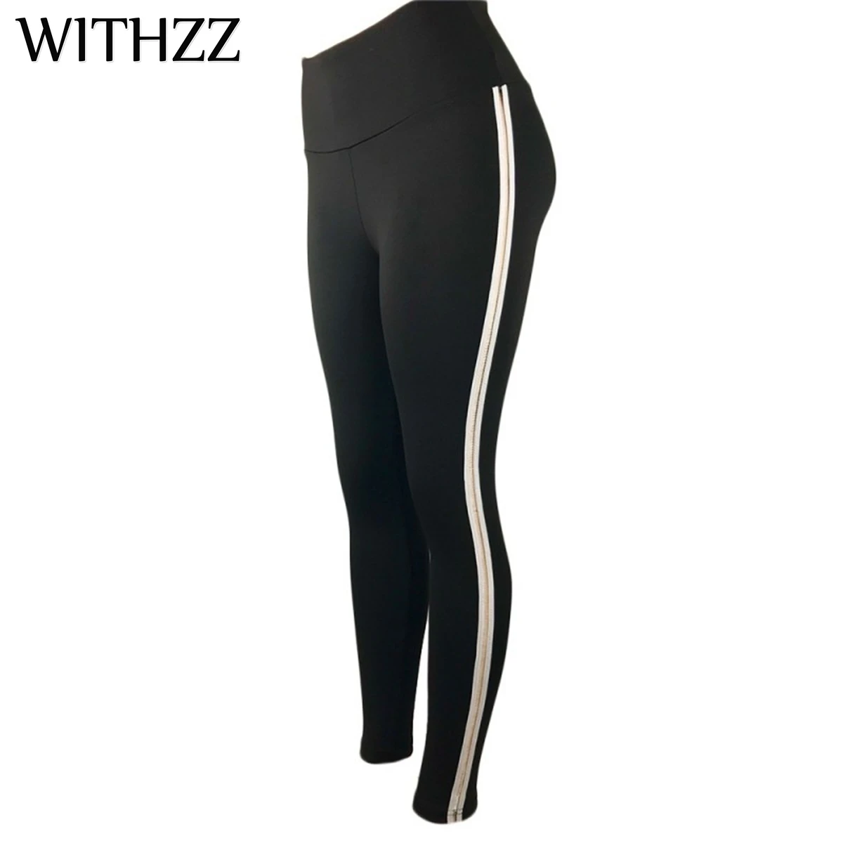 WITHZZ леггинсы белые боковые рабочие брюки женские для фитнесс тренировочные