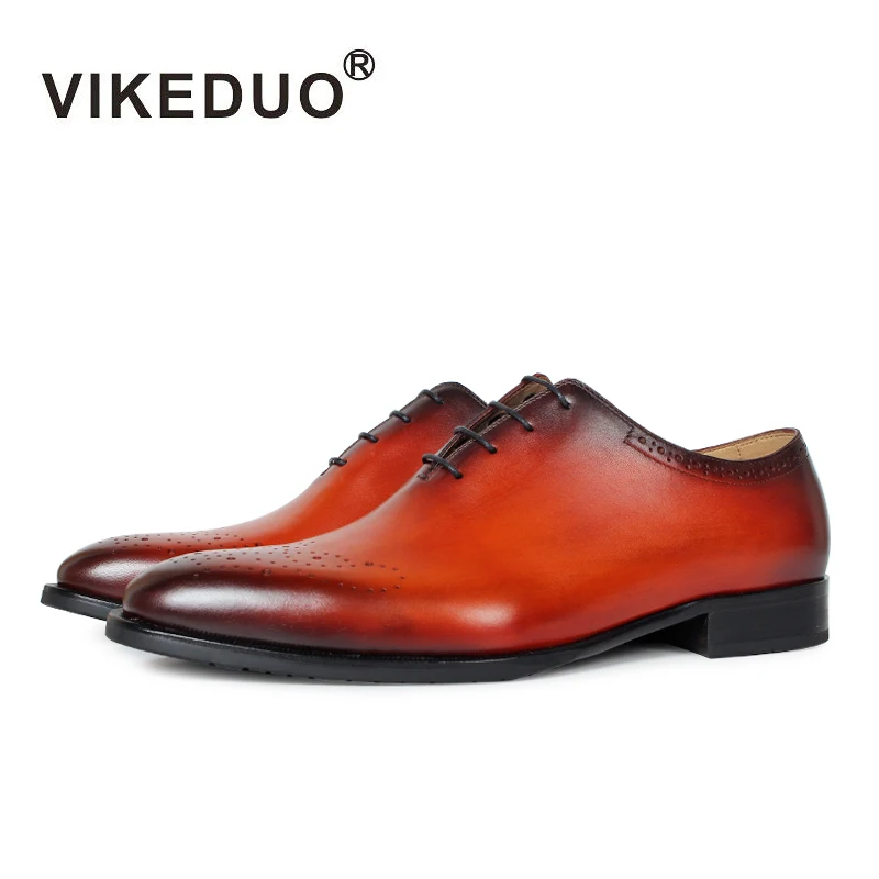 Vikeduo/Винтажная обувь с перфорацией типа броги ручной работы Брендовые Мужские
