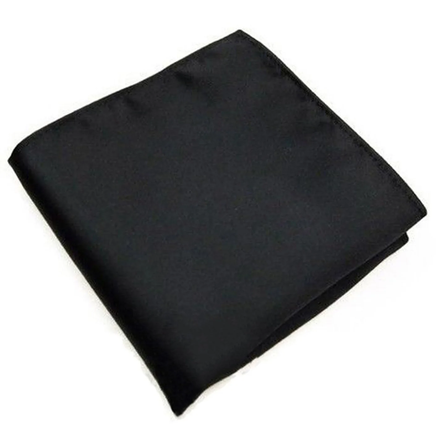 

Hot Men's Pocket Hanky Plain Color Wedding Party Square Hankerchief (Black)