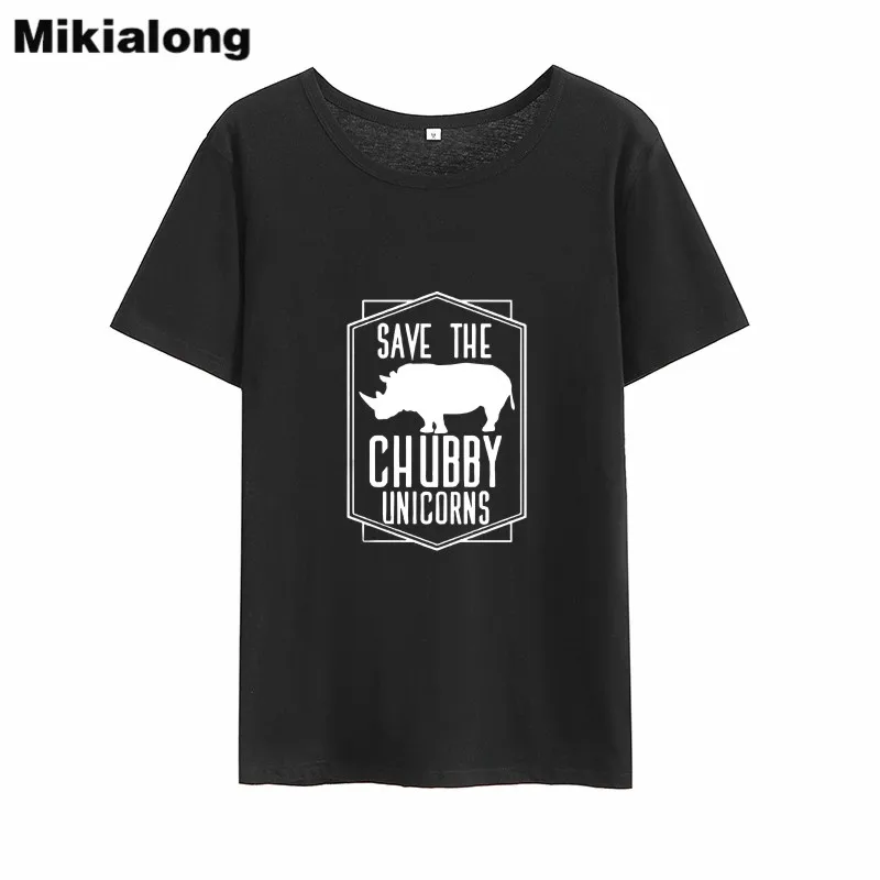 Футболка Mikialong с надписью Save The Chubby Unicorns женская футболка из 2018 хлопка коротким
