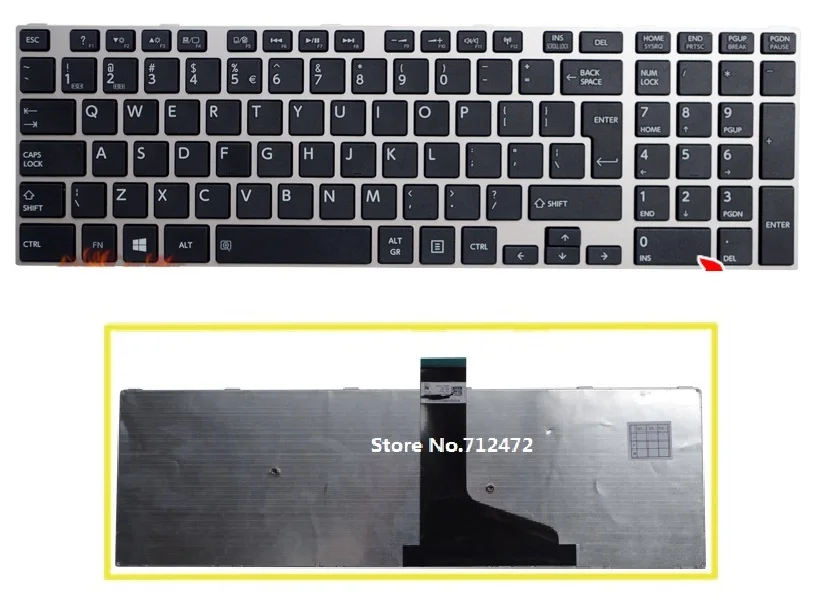 Новая клавиатура для ноутбука SSEA с серебряной рамкой Toshiba Satellite C50 C55 C50D C50DT C55-A C55D |