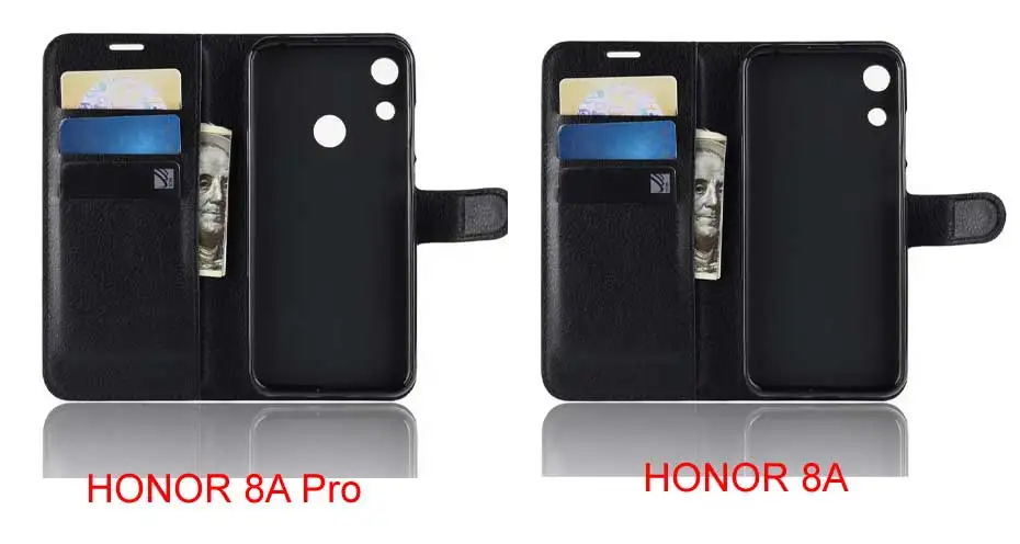 Чехол бумажник с откидной крышкой для Honor 8A Pro Роскошный чехол из искусственной