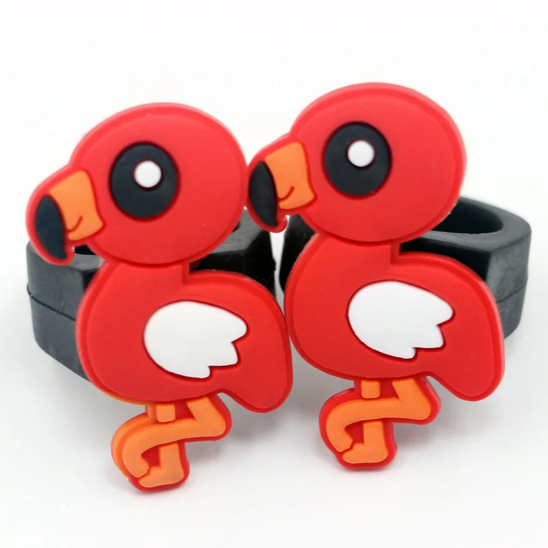 6pcs Cartoon Flamingo Finger Rings Jewelry for Party Decoration Wedding Birthday Baby Shower Gifts Kids Toy | Дом и сад