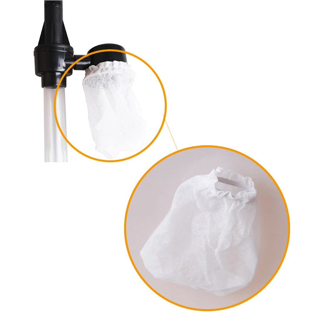 4 шт. портативный эластичный рот фильтр мешок белая сетка аквариум не тканый