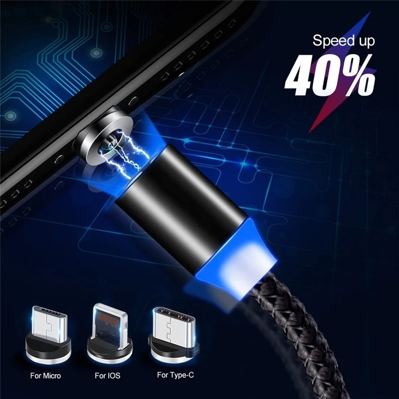 Быстрый Магнитный кабель Micro USB для зарядки iPhone Xr X XS 8 6s 7 телефонный type C huawei Xiaomi
