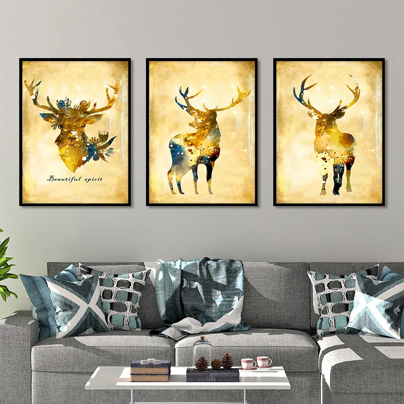 Горячая Распродажа Северный стиль рисунок оленя Черный Алфавит художественный