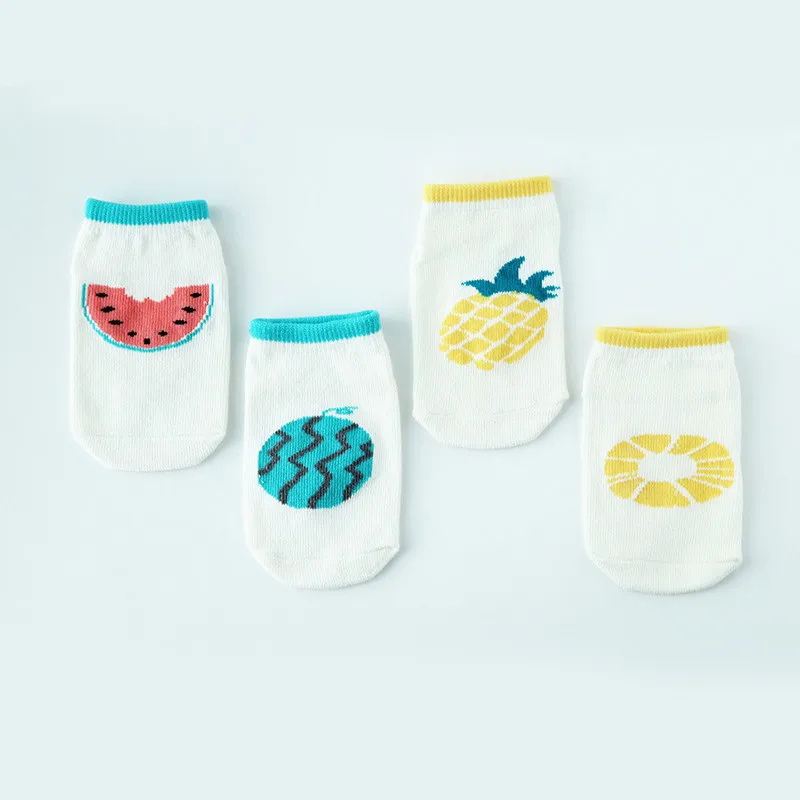 Детские носки хлопковые детские напольные с защитой от кораблей фруктовый арбуз