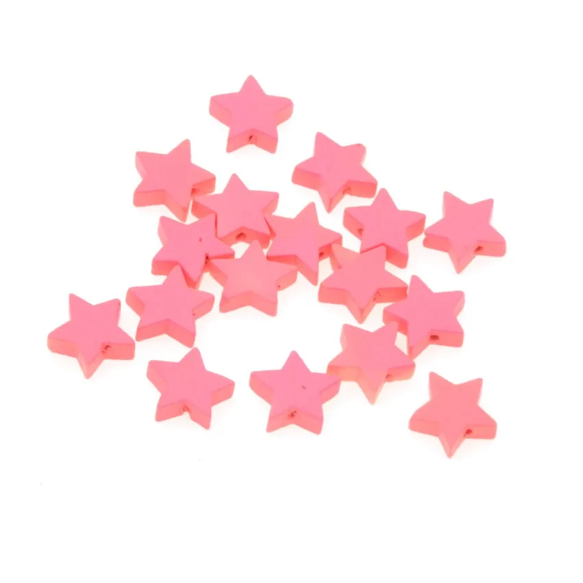 MIAOCHI DIY 50 шт./лот в форме симпатичной звезды Spacer деревянные бусины для ювелирных изделий Makeing детские игрушки с пустышками клип ремесла дерево бисера 19*19 мм - Цвет: Color 7