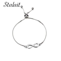 trendy 8 letters adjustable bracelet jewelry for women silver color infinity sign bracelet bangles gift