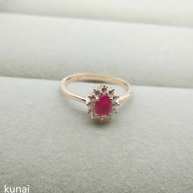 

KJJEAXCMY fine jewelry 925 Silver inlaid with natural ruby ring jewelry.