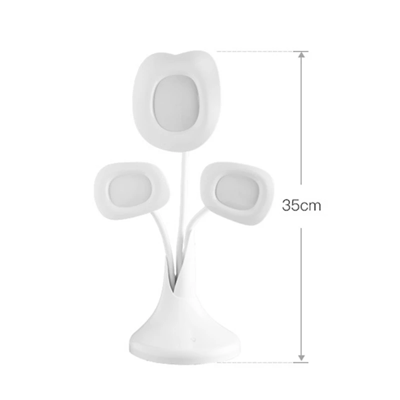 

HUANJUNSHIModern Three Heads Desk Lamp Lampara Morning Glory Table Lampe Rechargeable USB Lamp Touch Senser Emergency Lights