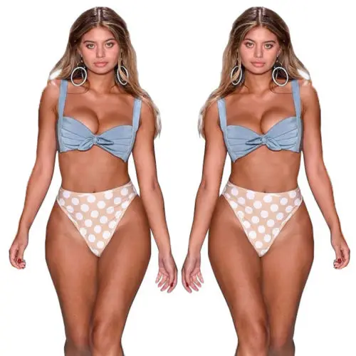 2018 Новый женский комплект бикини бандаж бандо купальник пуш ап Мягкий Купальник