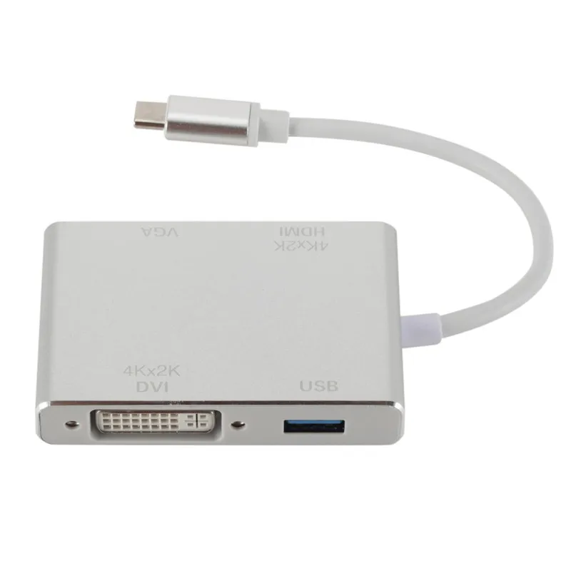 2019 горячий 4 в 1 адаптер Type C к HDMI VGAS DVI USB3.0 многопортовый конвертер для DOY| |