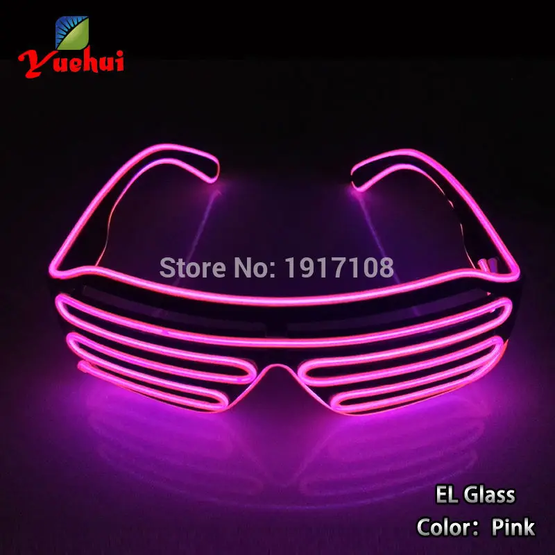 

Hot selling Sound active 10 Color Light up LED shutter glasses EL wire glasses Party Gift Powered by 3V For Christmas decoration